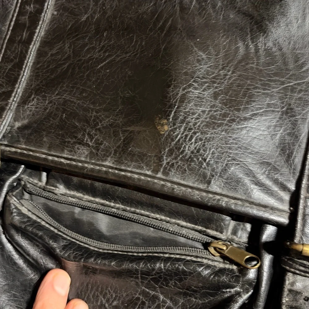 Vintage "Genuine Italian Leather" Men's Laptop briefcase black - Picture 7 of 8